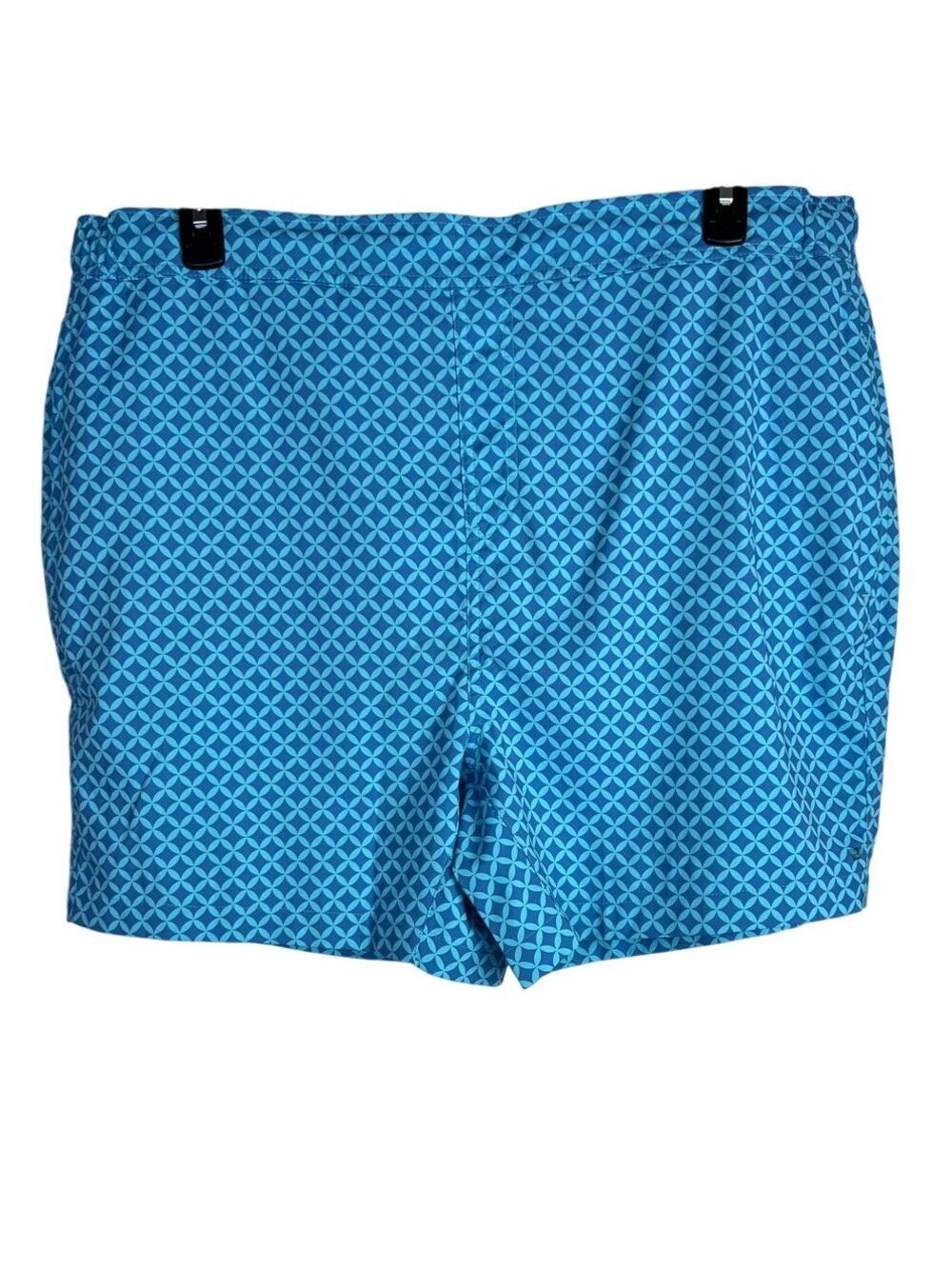 Mack Weldon Mens Swim Trunks Stretch Polyester Geometric Blue XXL Shorts